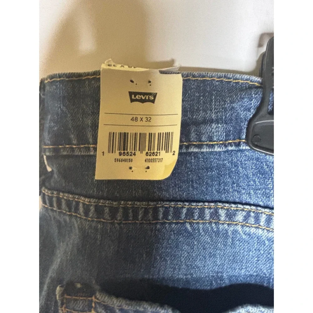 Levis 502 Taper Jeans Mens 48x32 Blue Medium Wash Eco Ease Stretch 596840150 NEW